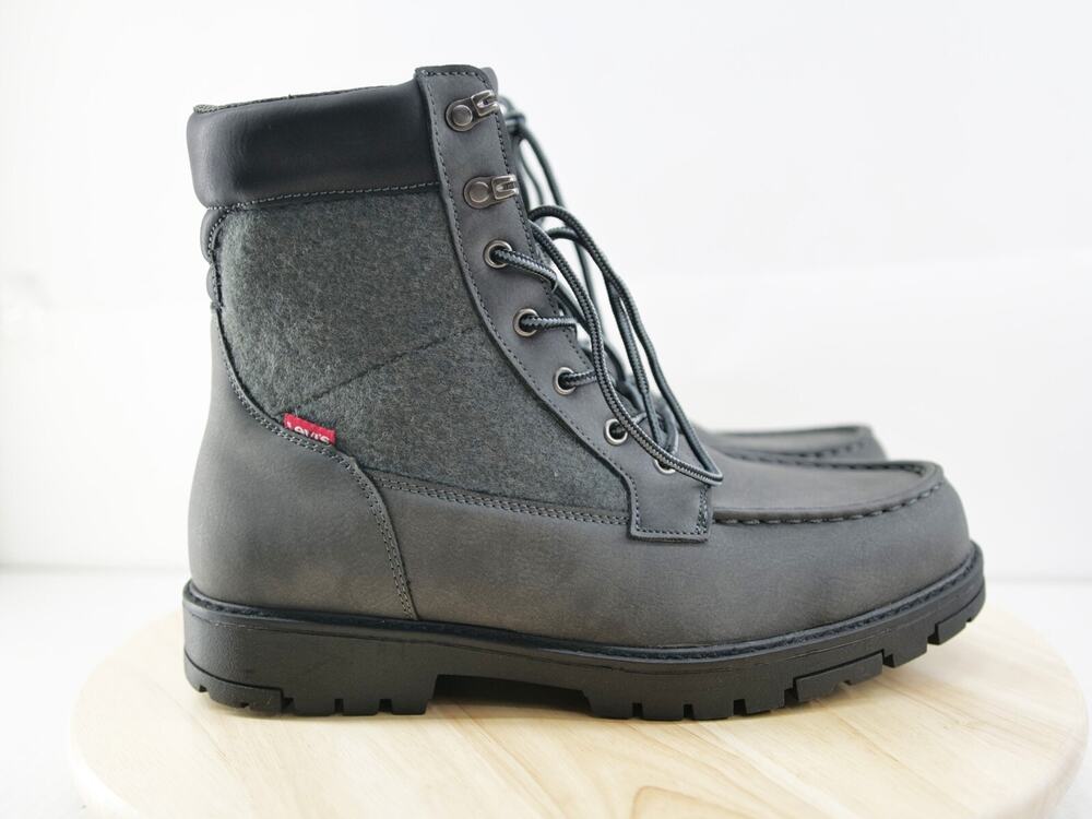 Levi's Men's Arizona Moc Neo Lace-Up Boots, Charcoal/Black Size 10.5